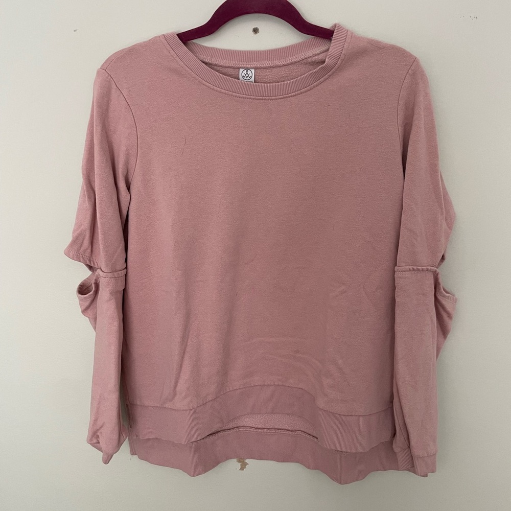 Alternative Pink Boxy Tie Front Sweatshirt